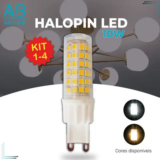 Lâmpada Led 10W G9 Halopin 110V / 220V | Branco Quente | Branco Frio Luz Bipino | Arandelas e Decoração