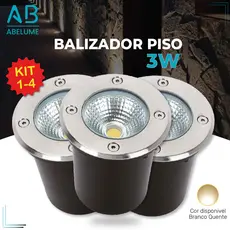 Balizador Spot LED Embutir Chão Piso Jardim 3W Branco Quente 3000K IP65 Bivolt 60Hz