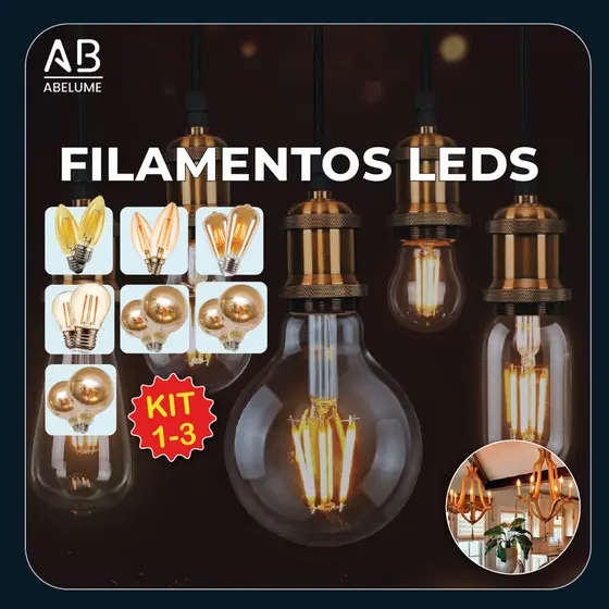 Lâmpada Filamento Vela Led Luz Quente C35 G80 G95 G125 G45 ST64 Ambar Retro Vintage 110V-220V Bivolt