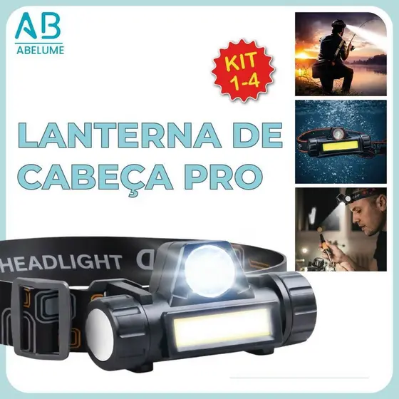 Lanterna de Cabeça Led Alta Potência com lanterna dianteira carregador USB Bivolt