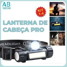 Lanterna de Cabeça Led Alta Potência com lanterna dianteira carregador USB Bivolt