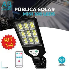Luminária Pública Luz Solar Externo 108 LEDS Com Controle Remoto Refletor LED Transparente Sensor De Movimento Ajustável
