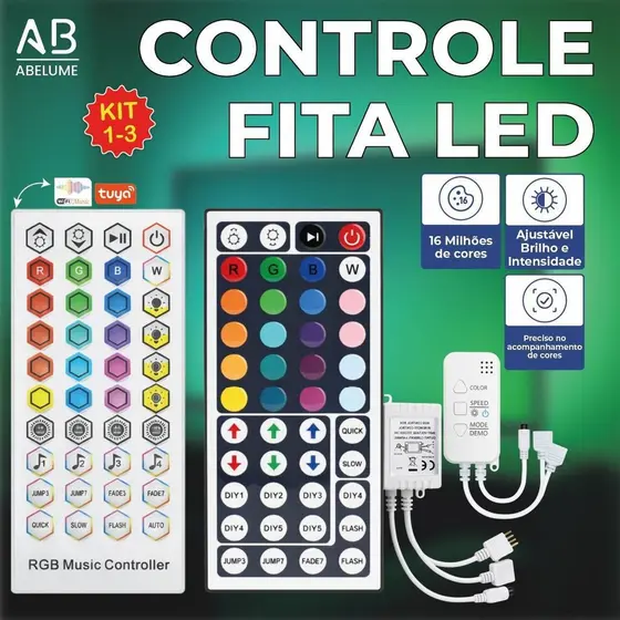 Controle Fita Led Smart Musica RGB via Aplicativo Tuya
