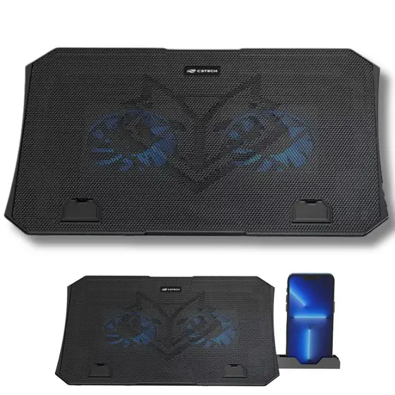 Suporte Base Notebook Gamer 2 Coolers Com Suporte Celular