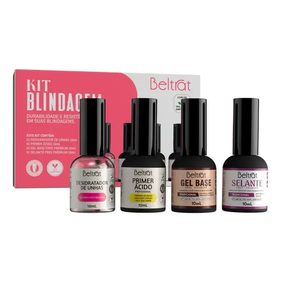 Kit Blindagem de Unhas Profissional Beltrat | Sem HEMA, TPO Liberado pela Anvisa