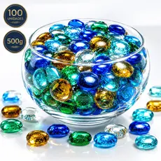Kit Pedras Decorativas Gema de Vidro 250g Para Decoração Vaso Aquario Lago Artesanato e Festa