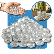 Kit Pedras Decorativas Gema de Vidro Transparente 500g Para Aquário Vaso Festa Artesanato