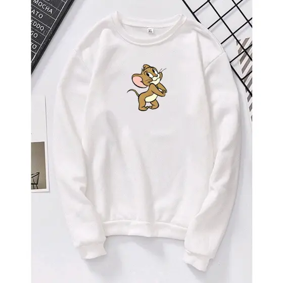 Moletom Feminino Jery Moletom Gola Careca Feminino Fofo
