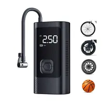 Mini Compressor de Ar 3 em 1 - Portatil Recarregavél Digital USB Função Calibrador de Pneu, Lanterna e Bateria Portátil