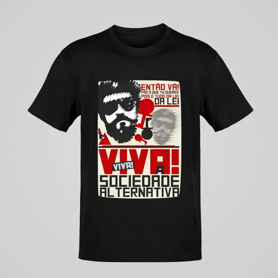 Camiseta Preta Sociedade Alternativa – Raul Seixas, Estilo Retrô e Rock Nacional