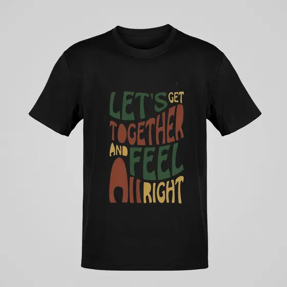 Camiseta Boby Marley Let’s Get Together and Feel Alright – Estilo Reggae / Frase Positiva – Unissex