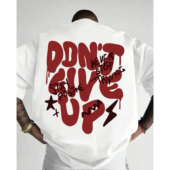 camiseta oversized nunca desista stretwear unissex algodão