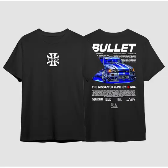 Camiseta GTR R34 Skyline Paul Walker Velozes e Furiosos Brian JDM Carro Drift Unissex