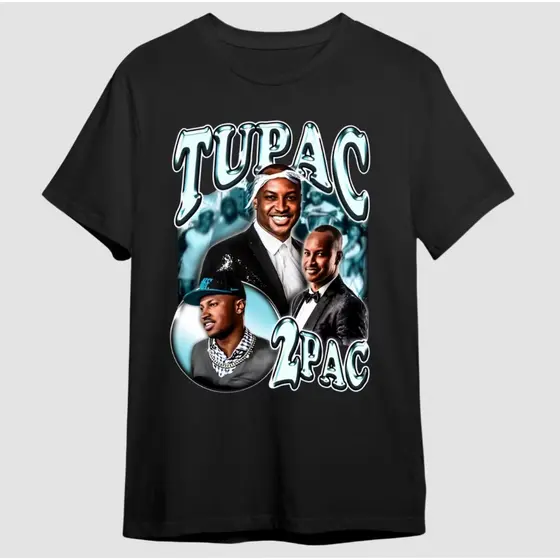 Camiseta Tupac ou Thiaguinho Meme Engraçado 2025 Vintage Sátira Blusa Masculina