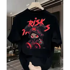 camiseta anime japonês RISK & TRIGGER streetwear