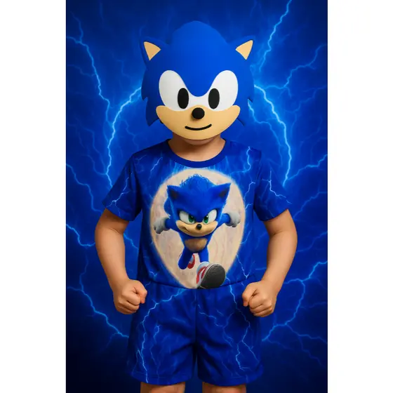 FANTASIA INFANTIL SONIC MENINOS ANIVERSARIO FESTAS CARNAVAL