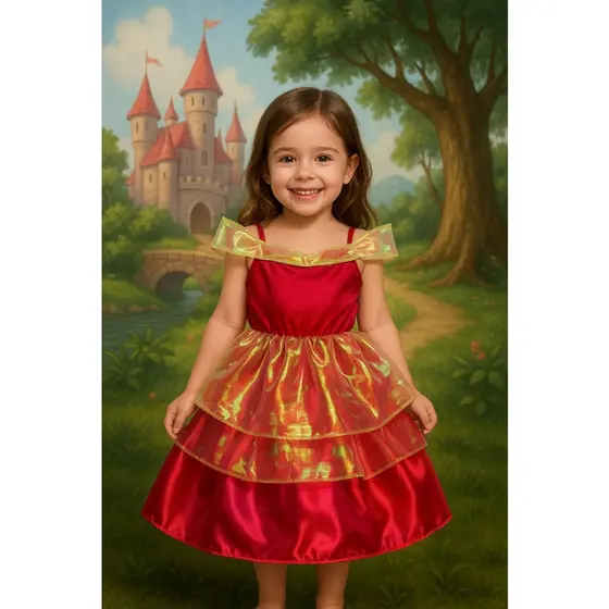 FANTASIA INFANTIL PRINCESA AURORA MENINAS FESTAS ANIVERSARIO CARNAVAL