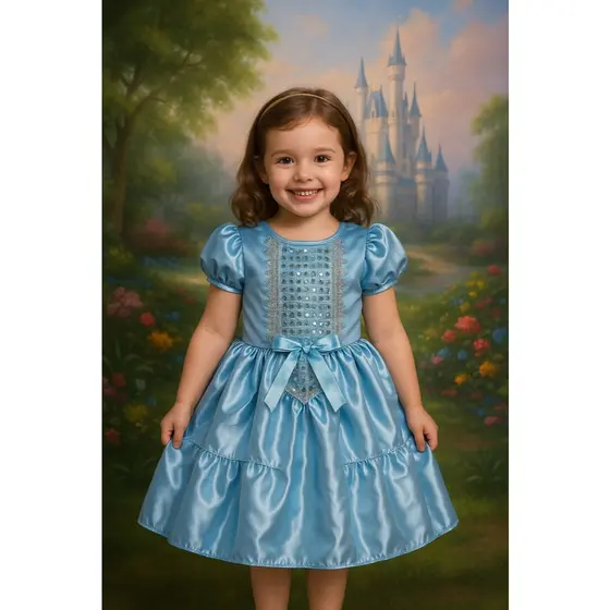 FANTASIA INFANTIL PRINCESA CINDERELA MENINAS ANIVERSARIOS CARNAVAL