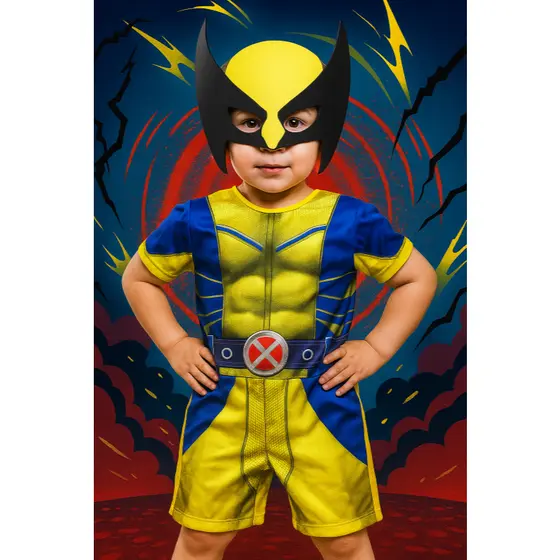 FANTASIA INFANTIL WOLVERINE MENINOS ANIVERÁRIOS FESTAS CARNAVAL