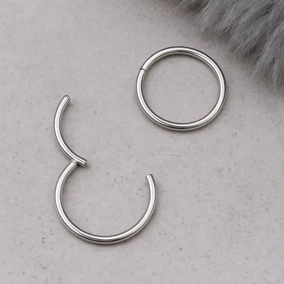 Piercing Argola Click em Titânio Septo Helix Daith Orelha, Cartilagem, Brinco, Septo, Daith, Tragus