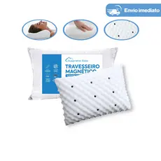 KIT Travesseiro MAGNÉTICO ALTO Infravermelho + FRONHA DE LUXO Espuma Massageador Ortopedico Anatomico Casca de ovo