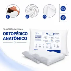 KIT Travesseiro CERVICAL Ortopédico Anti Ronco Terapêutico Toque Macio para Conforto e Saúde