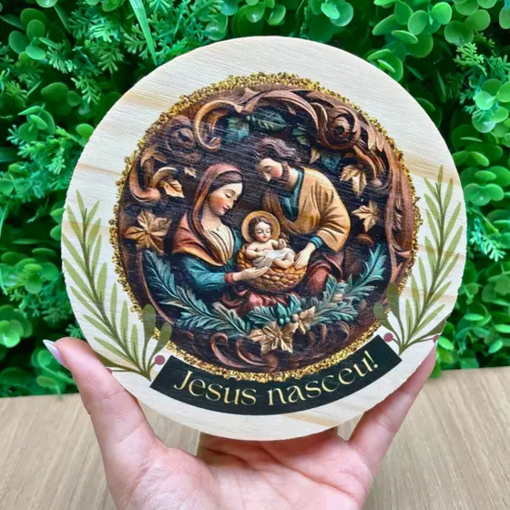 Guirlanda de Natal de Mesa ou Parede 15cm Pinus com Suporte – Modelos Variados