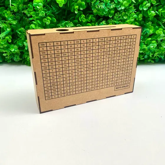 CAIXA DESAFIO DINHEIRO MDF 10 MIL DOLARES 10.000,00
