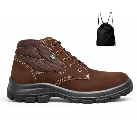 Kit Bota Masculina Brasil Resistente de Couro + Mochila Leve