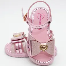 Sandália Infantil Menina Brilho Laço Papete Confortável Moda Macia Promoção