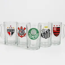 Caneca de Vidro  Chopp  Cerveja Time Personalizada 320ml  Presente Torcedor Fanático
