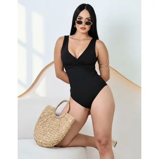Body Maiô Luxo Com Bojo Removível Praia Piscina