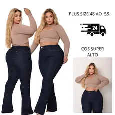 Calça Jeans Feminina Flare Plus Size Levanta Bumbum Premium - Curve