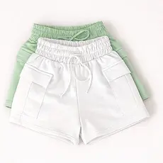 Kit 2x Shorts Feminino Cargo Look Casual Moderno Tendência - ENVIO IMEDIATO !!!