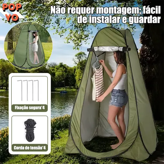 Barraca Portátil Trocador Banheiro Camping 150x150x190cm Dobrável POP YO