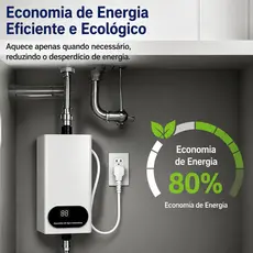 Aquecedor Elétrico para Cozinha 3500W 110V – Sem Tanque, Água Quente Instantânea e Economia de Energia