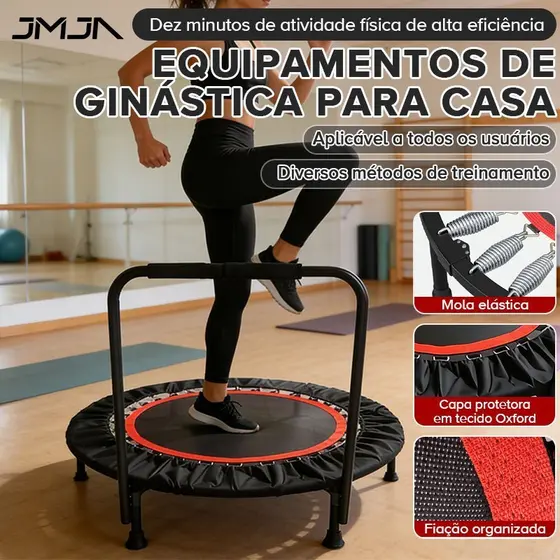 Mini Trampolim Fitness JMJN – Molas Reforçadas, Suporta Até 250kg, Para Exercícios Domésticos