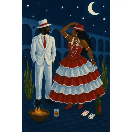 Quadro Decorativo Casal Malandros Zé Pilntra e Maria Navalha Entidades Umbanda e Candomblé Envio Imediato