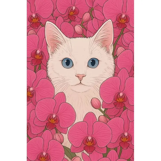 Quadro Decorativo Gatinho Branco