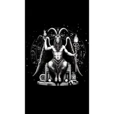 Quadro Decorativo Belzebu Baphomedt Preto e Branco