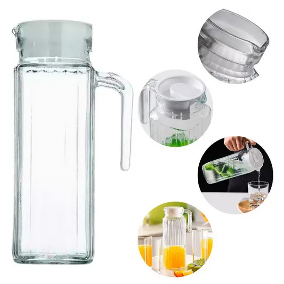 Jarra de Vidro Mesa Com Tampa 1L