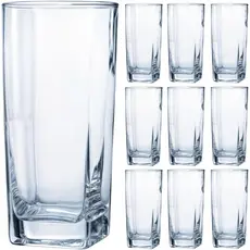 Jogo 6 Copos Quadrado Miami Vidro 320ml  Elegante Resistente Mesa Posta Bebidas e Festas
