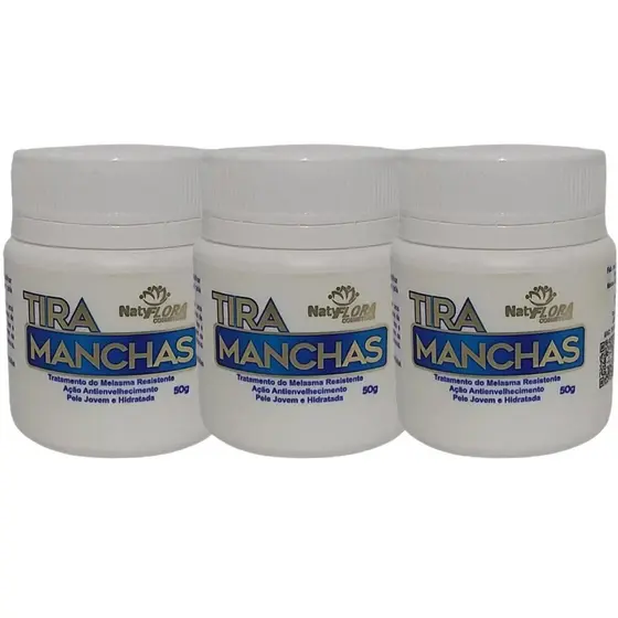 Kit 3 Pomada Tira Manchas Natyflora Combate Melasma, Ação Hidratante, Anti Envelhecimento - 50g cada