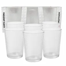 Jogo 06 Copos de Vidro Transparente Arizona 200ml - Sofistição e Elegância