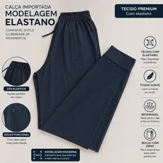 Cal莽a Jogger Masculina Premium Bolso com Z铆per Elastano Casual Esportiva Tecido Leve Respir谩vel Macio