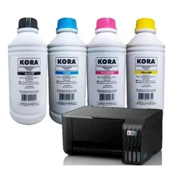 Kit 4 Litro Tinta Kora Compatível Modelo L375-1380-1385-1395 (T544/T664/T504) 4 Cores Promoção!!!!!!!!!!