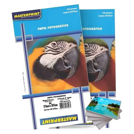 Papel Fotográfico 180g A4 Masterprint Glossy Original 500 Folhas Promoção!!!!!!