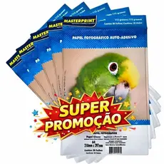 Papel Foto Adesivo A4 Glossy 115g 200 Folhas Masterprint.