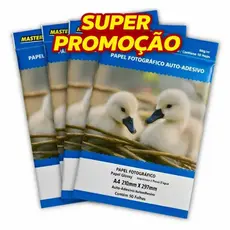 Papel Foto Glossy Auto Adesivo 80g/m2 A4. 500 Folhas MasterPrint.