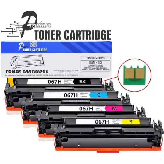 4x Toner Compatível com Canon 067H 067 Para Série 630 Série 650 Lbp630c Mf650c LBP633Cdw MF656Cdw